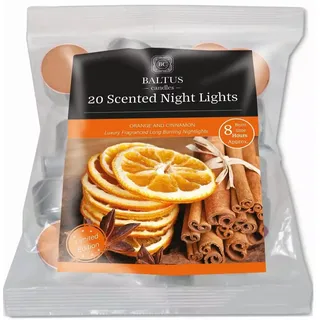 Teelichter mit Winterduft, hält 8 Stunden, 20 Stück Orange & Cinnamon