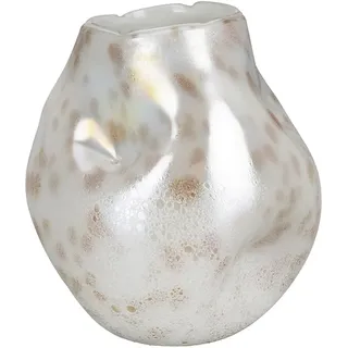 Casablanca Vase Crumple Glas Creme Kugel 21cm hoch Dekoration Wohnaccessoire Blumenvase Geschenkideen