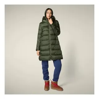 Save The Duck für Damen. D40279W-IRIS21 Lysa grüner Mantel (XS), Lässig, Nylon