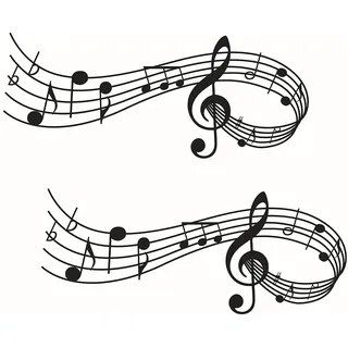 Music Wall Sticker Wandtattoo Schwarz Musik Musiknoten Wandtattoo Diy Decorative Wall Sticker For Living Room,Bedroom,Living Room Children'S Room Tv Background Hallway Music Classroom(2 Pc)