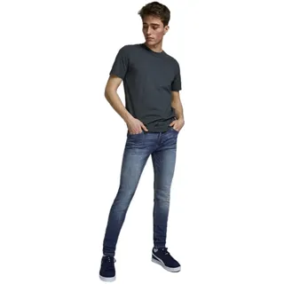 Jack & Jones Jeans Skinny Fit Liam in mittelblauem Used-Look-W34 / L32