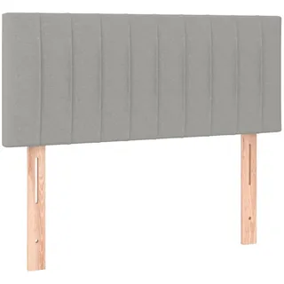 vidaXL Kopfteil, Bettkopfteil mit Holzbeinen, Höhenverstellbar Polsterkopfteil für Bett, Betthaupt Bettzubehör Schlafzimmer, Hellgrau 90x5x78/88cm Stoff