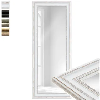 WANDStyle Wandspiegel H550, Vintage Spiegel Weiß 40x100 cm, großer Wandspiegel Weiß 40x100 weiß 100 cm x 40 cm