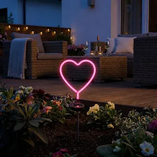 MARELIDA Solarleuchte Solar Gartenstecker H: 72cm 1 Stück pink/rosa