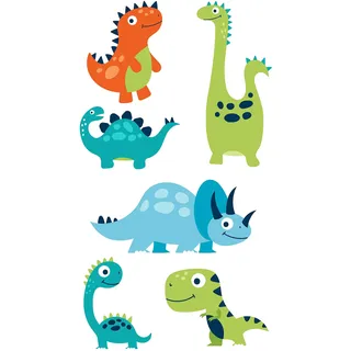 EmmiJules Wandtattoo Dinosaurier Kinder (60cm x 42cm) - in verschiedenen Größen erhältlich - Made in Germany - Baby Dinos Junge Deko Babyzimmer Wandaufkleber Wandsticker
