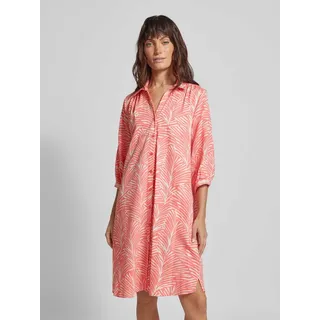Knielanges Kleid mit Allover-Print, Pink, L