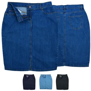 German Wear Jeansrock Trend462R Midi Denim Denim Trendiger Midi Rock Jeansrock Denimrock Business Rock blau 46