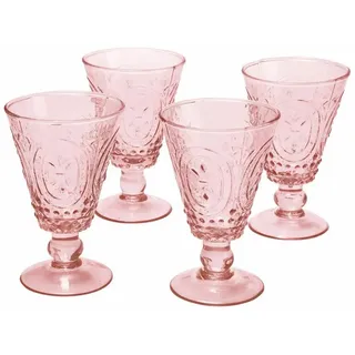 Mirabeau Glas Weingläser 4er Set Sarton rosa, Glas rosa