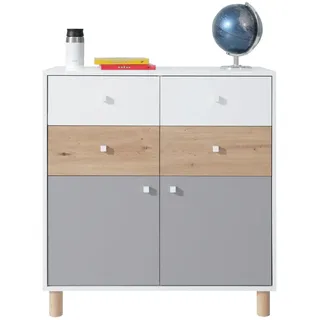 beautysofa Kommode Figo 85 x 90 x 40 cm Grau