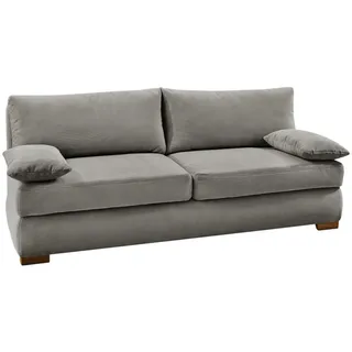 luma-home Schlafcouch Feincord 2-Sitzer Hellgrau