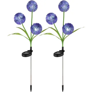 GLOBO Außenleuchte Edelstahl Kunststoff H 75 cm 2er Set lila