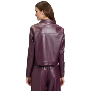Betty & Co Damen Lederjacke Langarm 42, Dark Aubergine - 42
