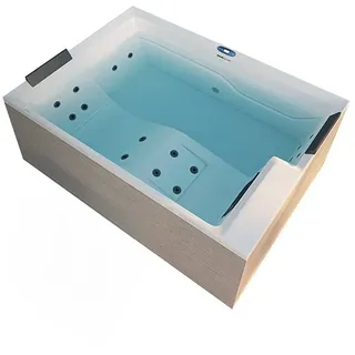HOME DELUXE Whirlpool Outdoor Whirlpool NIMBUS DELUXE - 190 x 140 x 70 cm, (1-tlg), Inkl. Heizung, 18 Massagedüsen I Außen Whirlpool weiß