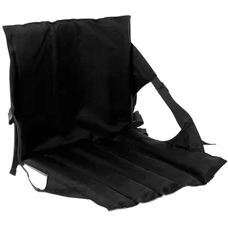 Sitzkissen Sitzmatte Mit Rückenlehne Faltbar Klappbar Thermokissen Stadionkissen Bodenkissen für Kinder Erwachsene Senioren zum Ausflug Camping Wandern Outdoor Dick Gepolstert Robust,(Schwarz)