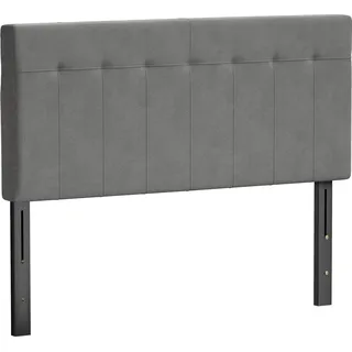 HOMCOM Kopfteil 3-fach höhenverstellbar Bettkopfteil mit Metallbeinen gesteppt Polsterkopfteil mit Samtoptik für Schlafzimmer 140 x 10 x 106/116/126 cm Grau   Aosom