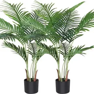 Künstliche Areca Palme 110 cm 10 Zweige Innen Außen Deko 2 Pack