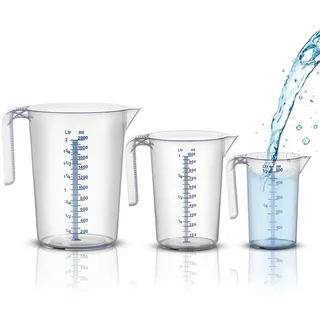 BigDean 3 Messbecher 500 ml 1 L 2 L bruchsicher temperaturbeständig