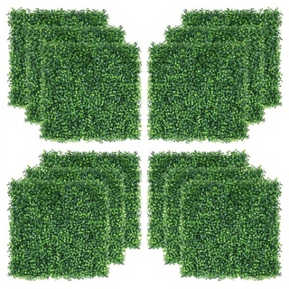 Yaheetech Sichtschutzelement, UV-Schutz Pflanzenwand Künstliche Hecke Efeu Sichtschutz 50 x 50 cm grün