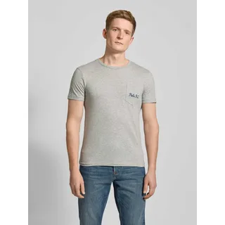 T-Shirt mit Brusttasche, Hellgrau, L
