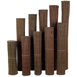 Home4Living Sichtschutzzaunmatten Sichtschutzmatte Weidenmatte H:80-200cm Zaun Windschutz 3/5m, Naturprodukt braun 3 m x 140 cm