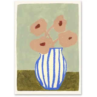 The Poster Club - Pink Flowers von Carla Llanos, 21 x 29,7 cm