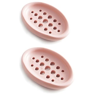 2 Stück Seifenschale, rosa Seifenhalter Silikon Seifenhülle Ablauf Kleidung Pinsel Seifenschale für Badezimmer Küche Theke Top Reisen