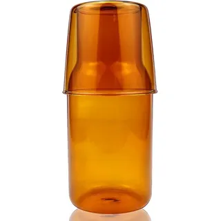 Wasserkaraffe Mit Glasbecher Für Den Nachttisch, Mundwasserflasche Aus Glas Fürs Badezimmer, Nachttisch
