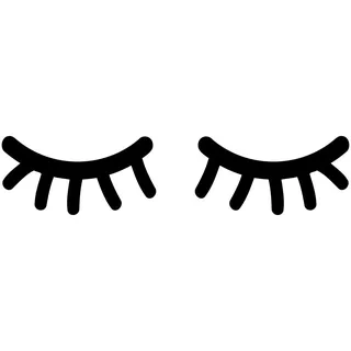 timalo® Wandtattoo fürs Kinderzimmer Motiv Sleepy Eyes schlafende Augen Wimpern Aufkleber Auto | 75024-schwarz-29x15