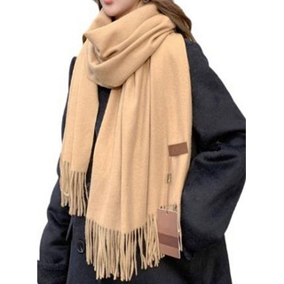FIDDY Halstuch Warmer dicker Schal für Damen in einfarbiger Farbe, (1-St) braun