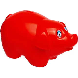 alles-meine.de GmbH große XL - Spardose - Schwein - rot - 19 cm groß - stabile Sparbüchse aus Kunststoff/Plastik - Sparschwein - Glücksbringer - für Kinder & Erwachsene/lusti..
