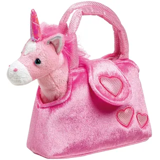 small foot Einhorn „Fina“ in pinker Tasche, Kuscheltier-Accessoire aus Plüsch für Kinder, ab 3 Jahren, 4146