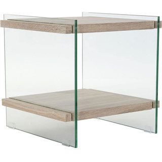 DKD Home Decor Nachttisch aus Glas, MDF, 50 x 50 x 49 cm