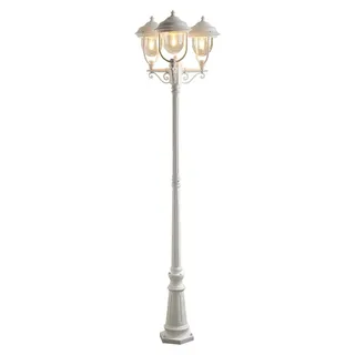 Konstsmide Laterne Aluminium/Glas 218 cm 3-flammig inkl. Leuchtmitteln Weiß