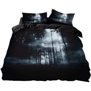 WFBZ Halloween-Bettbezug Bettwäsche Set Bedding Gothic Double Duvet Cover Set Halloween Bettbezug 200x200/80x80cm