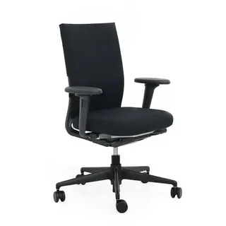 Vitra Bürodrehstuhl ID Soft Black Special Sitz und Rücken Stoff schwarz, Designer Antonio Citterio, 70x90-108x52-76 cm