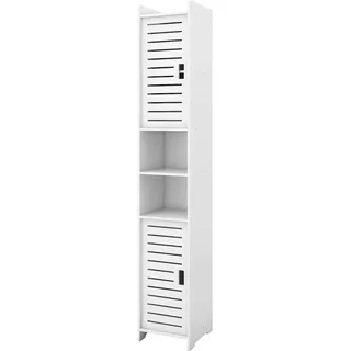 OHMG Badezimmerschrank,Badschrank mit 2 Türen,Badezimmermöbel,Badschrank schmal,Schrank für Esszimmer, Küche, Wohnzimmer, wolkenweiß