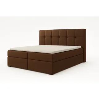 A&J MöbelLand Boxspringbett REF 140 x 200 cm H2 Braun