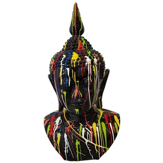 Xlmoebel Buddhafigur Moderne Buddha-Skulptur aus Kunststoff für den Garten (Skulptur A716-117cm), Hergestellt in Europa schwarz