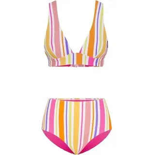 CHIEMSEE Damen Bikini Set, Größe 40A/B in Wht/Orange STR Wht/Orange STR