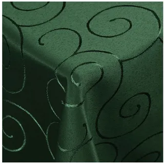 DecoHomeTextil Heimtextilmanufaktur Tischdecke Kringel Circle Tafeldecke Ornamente Damast Tischdecke grün Eckig 90 x 90 cm