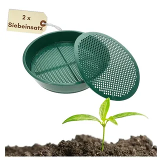 GarPet Gartensieb Erde Erdsieb für Garten rund mit 2 Siebeinsätzen fein Rüttelsieb Sandsieb Sieb Garten 4 und 6 mm Ø 38 cm
