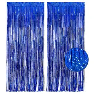 Vorhang Vorhänge Blau Glitze Party Vorhang Dekoration für - 2 Stück, Truyuety, (2 St) blau
