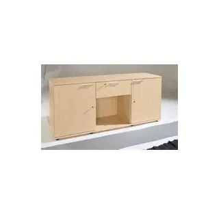 Schäfer Shop Select Sideboard, 2 Türen + Schub, abschließbar, Spanplatte, B 1500 x T 420 x H 663 mm, Ahorn