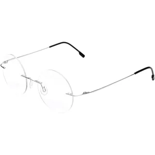 Fuisetaea Randlose runde Lesebrille Titan Lightweight Readers Brille Männer Frauen +1.75