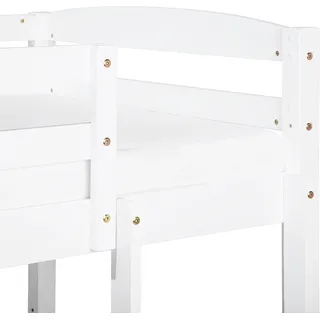 Beliani, Kinderbett, Hochbett Holz mit Bettkasten weiß 90 x 200 cm REGAT (90 x 200 cm)