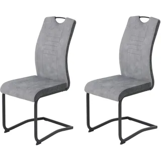 HELA Tische Schwingstuhl Riga S VT Velvet hellgrau anthrazit 2er Set