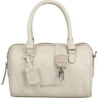 BURKELY Leder 2in1 Tasche - Handtasche und Umhängetasche mit Reißverschluss - Creme