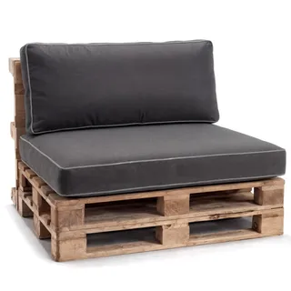 Gutekissen® Palettenkissen Set für Gartenmöbel – Sitz- und Rückenkissen für Europaletten, Outdoor Auflagen für Palettensofa & Lounge PWK (Anthrazit, Eckkissen 60x40)