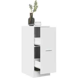 Mokuyary Apothekerschrank Weiß 30 x 41 x 77,5 cm Holzwerkstoff, Kommode mit Schublade, Küchenschrank Aufbewahrungsschrank Beistellschrank für Wohnzimmer, Flur, Küche A