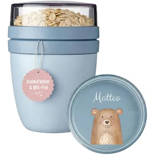 wunderwunsch MEPAL Müsli To Go Becher, Müslibecher personalisiert | Isolierter Lunchpot für Kinder, kleiner Joghurt-Becher für unterwegs, auslaufsichere Snackdosen mini, 300ml oder 500 ml